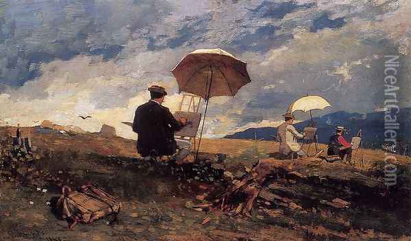 Artists Sketching in the White Mountains Oil Painting - Winslow Homer