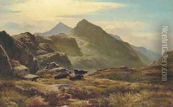 A view of Snowdon Oil Painting - Sidney Richard Percy