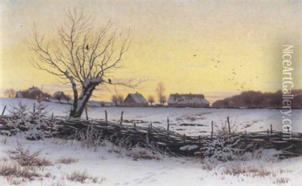 Vinterbillede Oil Painting - Hans Gabriel Friis