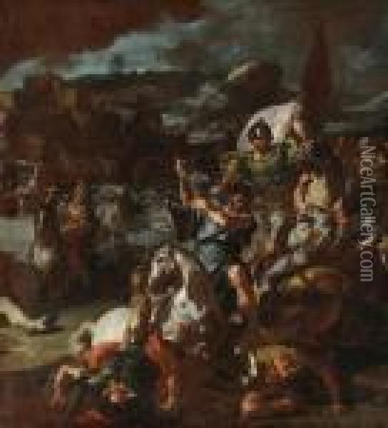 The Battle Of Issus Oil Painting - Francesco Solimena