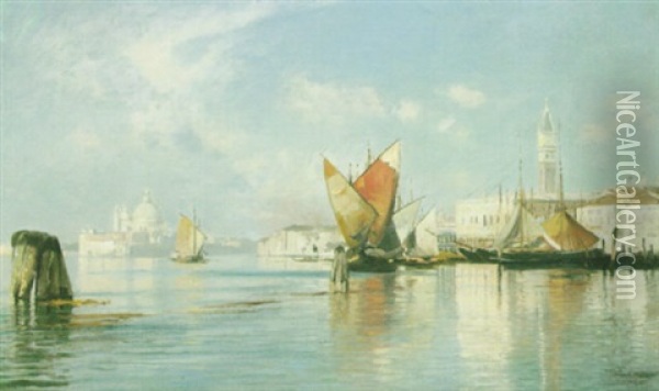 A View Of Venice Oil Painting - Ascan Lutteroth