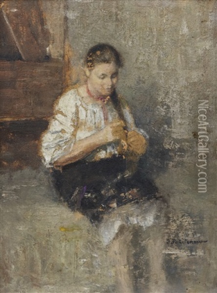 Portrait Of Marfoucha Oil Painting - Ivan Pavlovich Pokhitonov