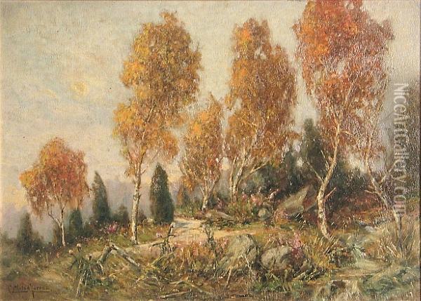 An Autumn Landscape Oil Painting - Gottfried Lorenz
