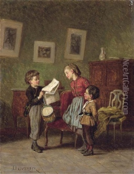 The Drummer Boy Oil Painting - Theophile Emmanuel Duverger
