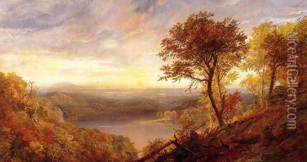 Greenwood Lake Oil Painting - Jasper Francis Cropsey