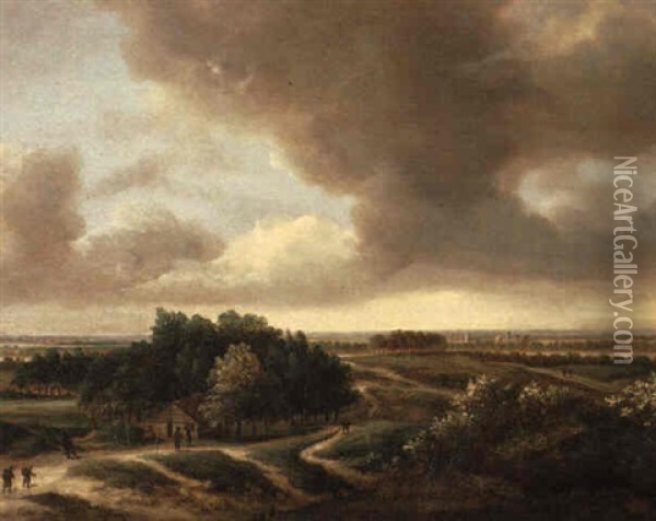 Weite Landschaft Mit Reisenden Oil Painting - Guillam Dubois