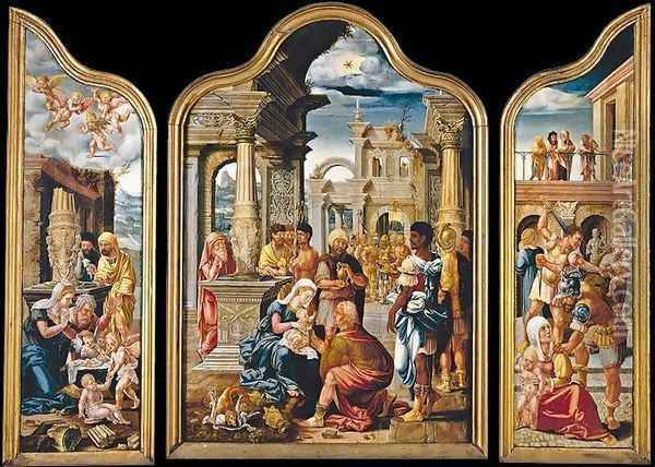 Triptych 1532-33 Oil Painting - Lambert Lombard