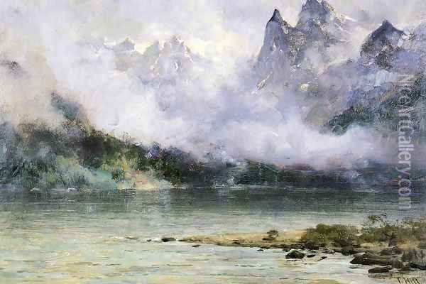 Alaska Scene near Juneau Oil Painting - Thomas Hill