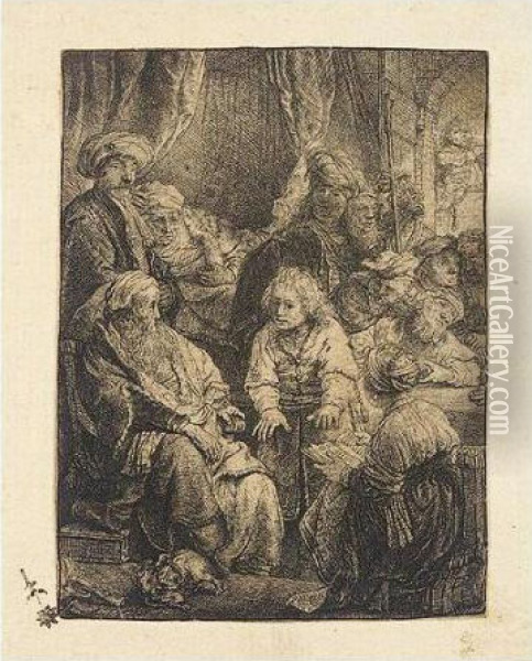 Joseph Telling His Dreams (b., Holl.37; H160; Bb.38-e) Oil Painting - Rembrandt Van Rijn