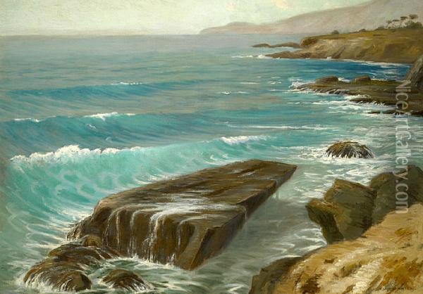 Dripping Rock, Arch Beach, California Oil Painting - Frank William Cuprien