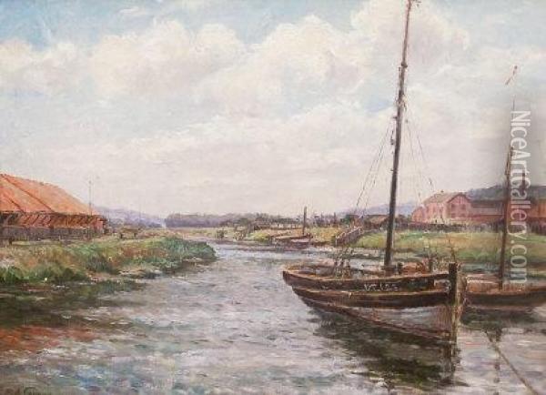 Boat Scene Oil Painting - Peter Alfred Gross