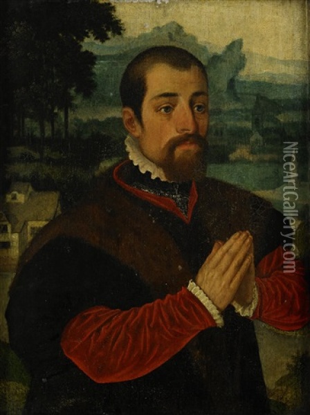 Portratt Av Donator Oil Painting - Ambrosius Benson