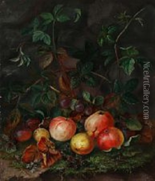 Still Life With Fruit Oil Painting - Augusta Plagemann