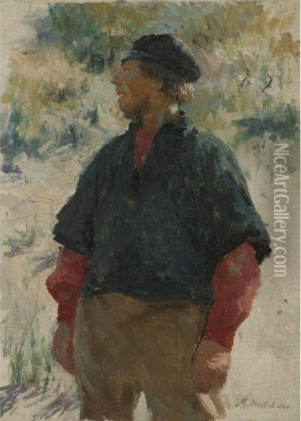 Fisherman In The Dunes Oil Painting - Gari Julius Melchers