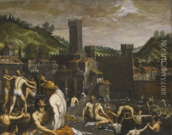 Bathers At San Niccolo Oil Painting - Domenico (il Passignano) Cresti