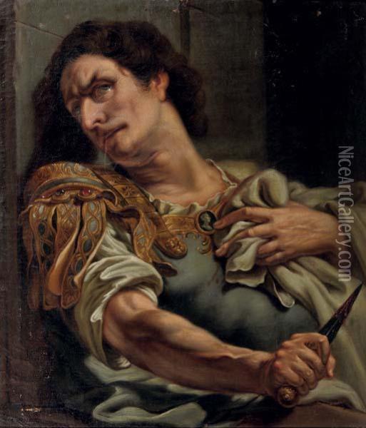 The Death Of Publius Quinctilius Varus Oil Painting - Johann Heinrich The Elder Tischbein