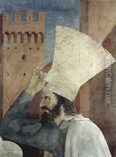 Exaltation of the Cross, inhabitants of Jerusalem (detail 3) Oil Painting - Piero della Francesca