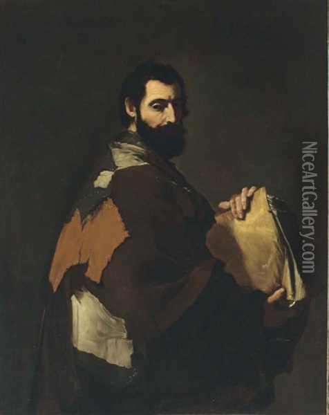 A Philosopher, Three-quarter-length Oil Painting - Jusepe de Ribera
