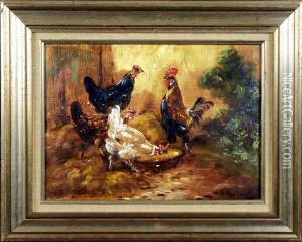 Poules Et Coqs Oil Painting - Paul Henry Schouten