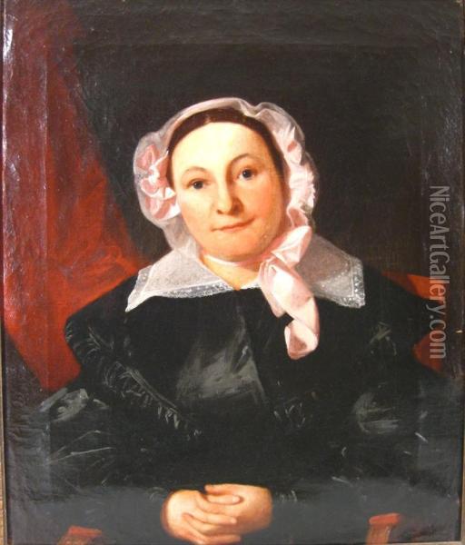 Portrait Of A Woman In A Bonnet Oil Painting - John Francis