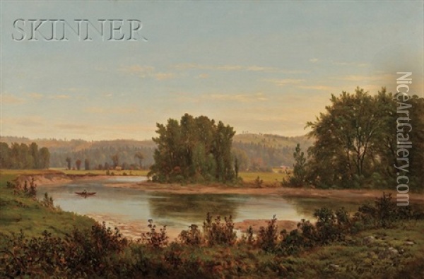 Summer On An Oxbow Lake Oil Painting - George Frank Higgins