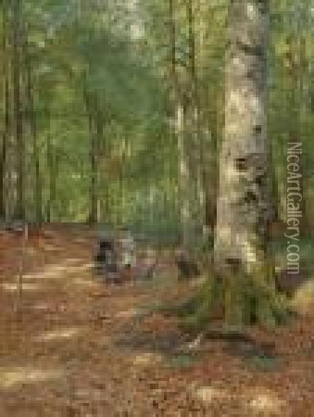 The Woodland Glade Oil Painting - Peder Mork Monsted