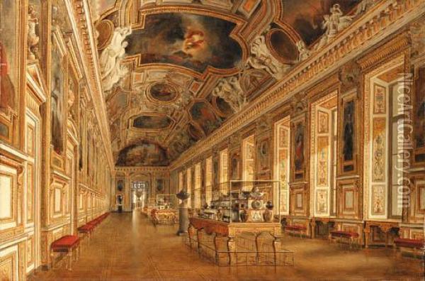 The Galerie D'apollon, The Louvre Oil Painting - Victor Duval