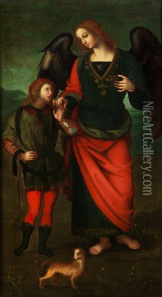 Tobias Und Der Engel Oil Painting - Pietro Perugino