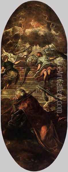 Jacob's Ladder 2 Oil Painting - Jacopo Tintoretto (Robusti)