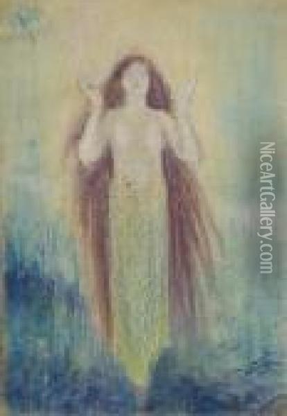 A Celtic Goddess Oil Painting - George William, A.E. Russell