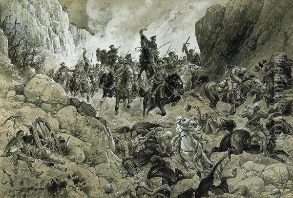 The Episode Of The Russo-turkish War Oil Painting - Czeslaw Boris Jankowski