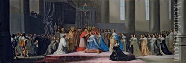 The Coronation Of Marie De Medici On 13th May, 1610, At St. Denis Oil Painting - Hendrick Gerritsz. Pot