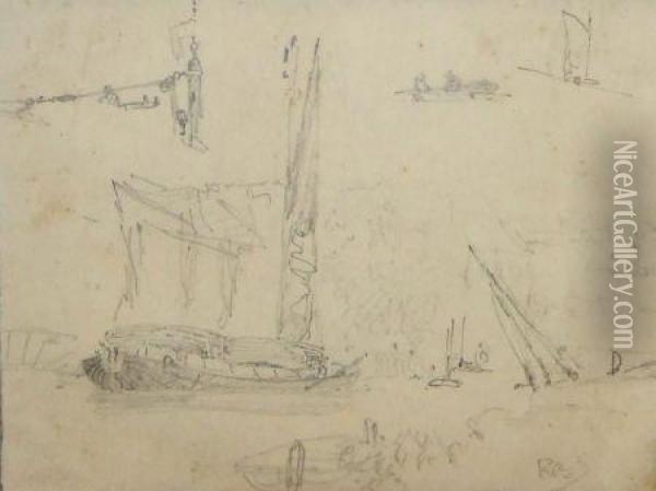 Sketches Of Boats Oil Painting - Robert Bagge-Scott
