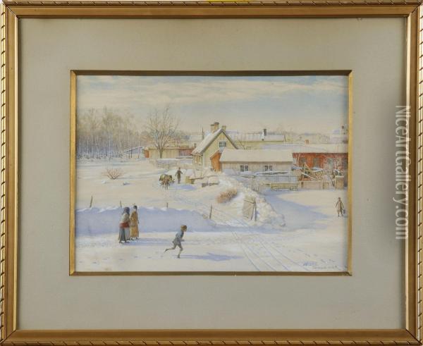 Vinter Ivastervik Oil Painting - Edvard Forsstrom