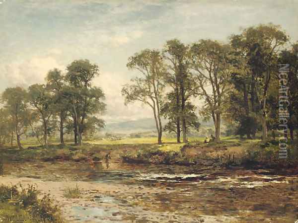 On the Conway near Betws-y-Coed Oil Painting - Benjamin Williams Leader