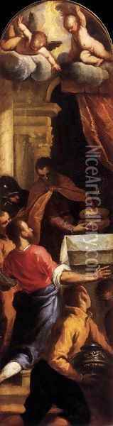 David and Achimelech Oil Painting - Palma Vecchio (Jacopo Negretti)