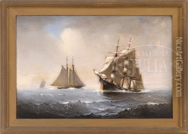 Passing Ships Oil Painting - Marshall Johnson