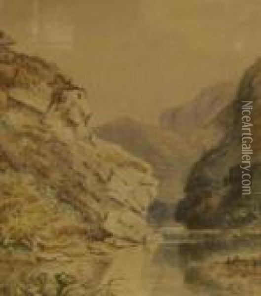 Valley Stream Oil Painting - Thomas Creswick