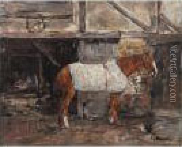 La Forge Du Quai Vallee A Trouville Oil Painting - Eugene Boudin