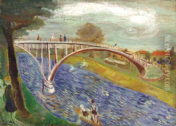 Le pont Oil Painting - Abraham Mintchine