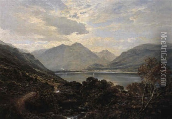 A Highland Loch Oil Painting - Samuel Bough