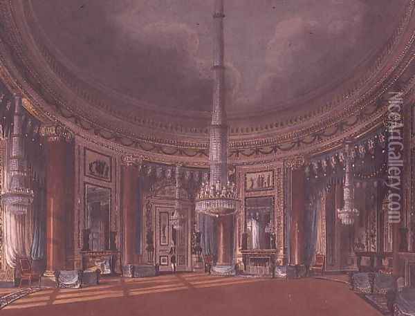 Carlton House, the Circular Room, from Pynes Royal Residences, published 1818 Oil Painting - William Henry Pyne