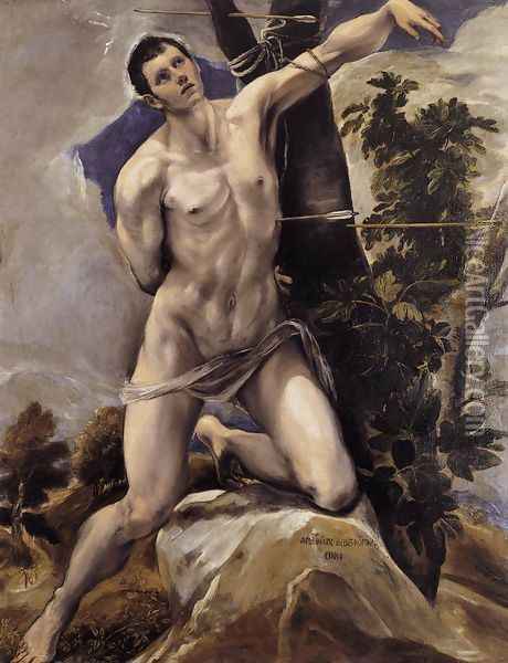 St Sebastian 1577-78 Oil Painting - El Greco (Domenikos Theotokopoulos)