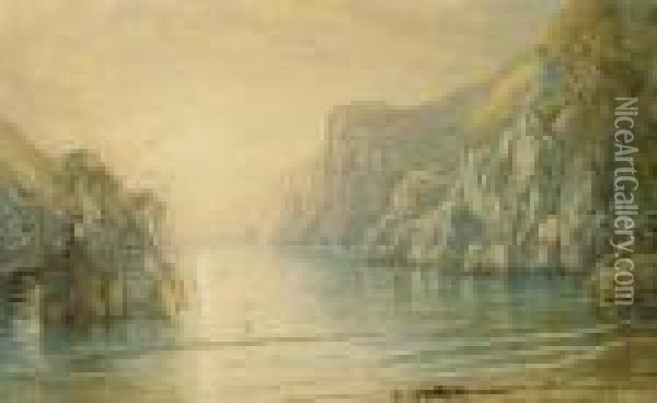 Inlet On A Rocky Coast Oil Painting - William Trost Richards