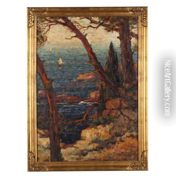 Mediterranean Coast Oil Painting - Eugene F. A. Deshayes