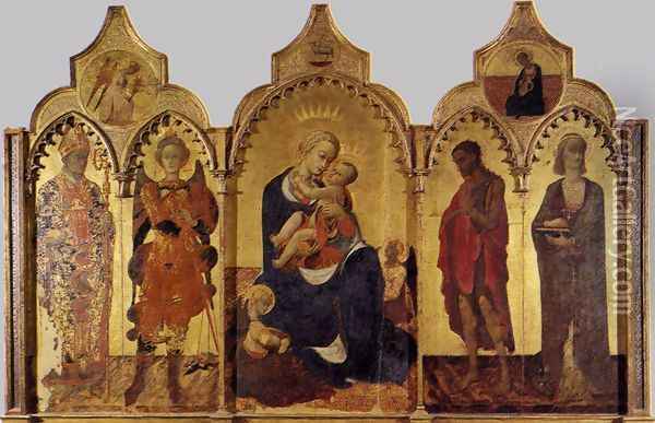 Virgin with Child and Four Saints c. 1435 Oil Painting - Stefano Di Giovanni Sassetta