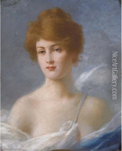 Portrait D'une Jeune Femme Oil Painting - Jules Frederic Ballavoine