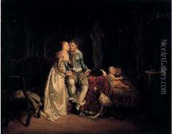 L'heureuse Famille Oil Painting - Louis-Philippe Crepin
