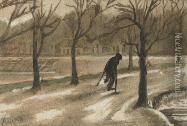 Winter, Ook In Het Leven (naar 
Jozef Israels): Winter, In Life Aswell (after Jozef Israels) Oil Painting - Vincent Van Gogh