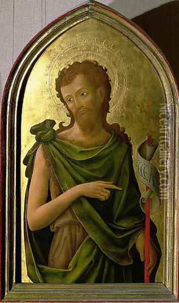 St. John the Baptist, panel from a polyptych removed from the church of St. Francesco in Padua, 1451 Oil Painting - Antonio Vivarini